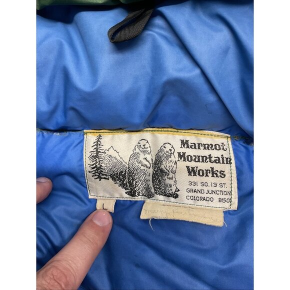 *RARE* Vintage 1970s Marmot Mountain Works Puffer Down Jacket L One person sewn‎ - Picture 5 of 12